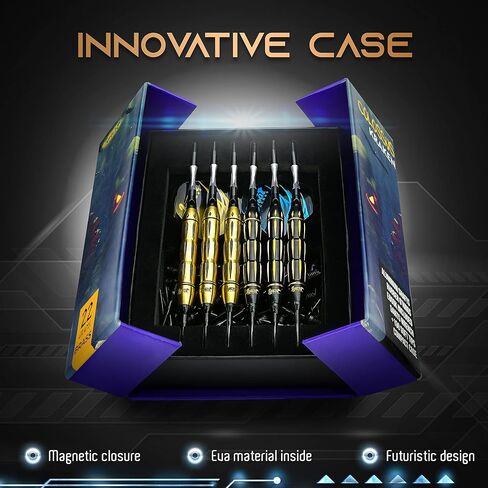 IgnatGames Darts Plastic Tip Sets - Soft Tip Darts for Electronic Dartboard - Plastic Tip Darts Set with Aluminum Shafts, O'rings, 100 Dart Tips and 16 Flights + Darts Wrench + Innovative Case in Saudi Arabia