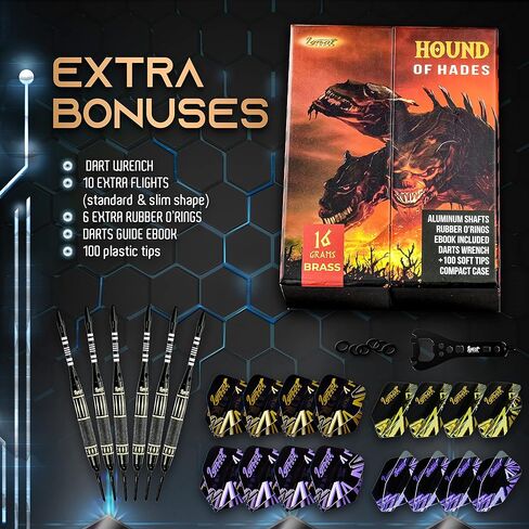 مجموعات رؤوس بلاستيكية لرمي السهام من IgnatGames - أسهم ذات أطراف ناعمة للوحة رمي السهام الإلكترونية - مجموعة سهام ذات أطراف بلاستيكية مع أعمدة من الألومنيوم، وحلقات، و100 طرف للسهام و16 رحلة + مفتاح ربط السهام + حقيبة مبتكرة in Kuwait