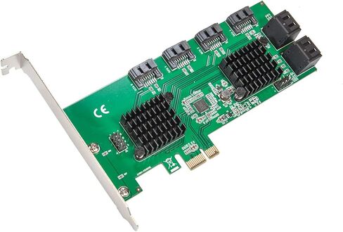 Syba 8 Port SATA III to PCIe 3.0 x1 Non-RAID Expansion Card Dual ASM1064 Low Profile Bracket,SD-PEX40163 in Saudi Arabia