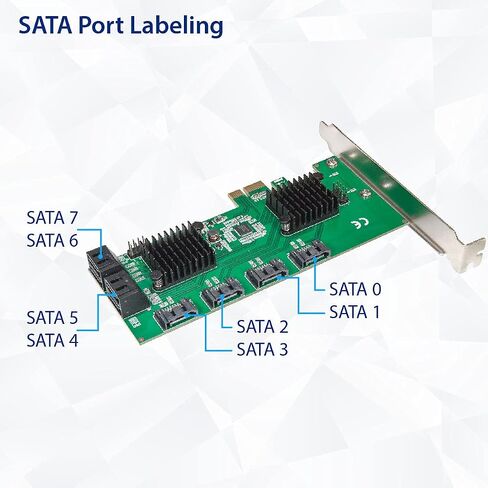 Syba 8 Port SATA III to PCIe 3.0 x1 Non-RAID Expansion Card Dual ASM1064 Low Profile Bracket,SD-PEX40163 in Saudi Arabia