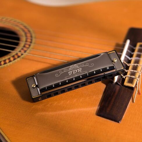 هارمونيكا C، بلوز أرمونيكا مفتاح C 10 فتحات 20 نغمة مع حافظة جهاز الفم القيثارة الموسيقية القياسية للأطفال المبتدئين والكبار والمعلمين المحترفين والآباء والطلاب والعام الجديد in Kuwait