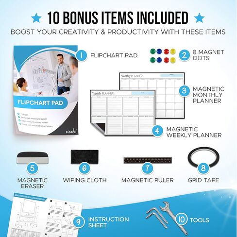 لوحة بيضاء متحركة كبيرة الحجم على عجلات (48 × 36 بوصة) تتضمن لوحة كبيرة للمخططات الورقية، ومخططات مغناطيسية، والمزيد! لوحة بيضاء مغناطيسية محمولة مزدوجة الجوانب قابلة للمسح الجاف مع حامل، وتكنولوجيا مقاومة للبقع in Kuwait