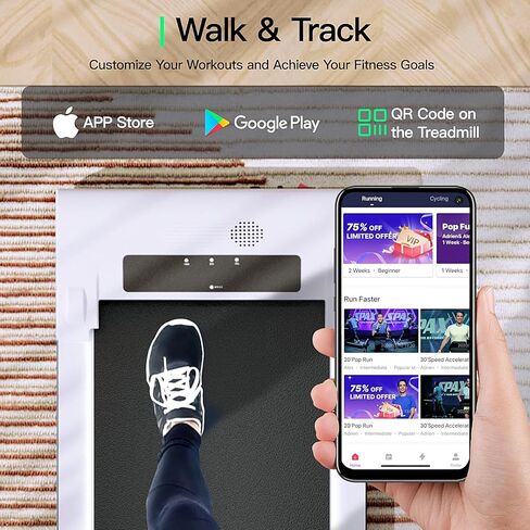 وسادة المشي UMAY 512، جهاز مشي 512N تحت المكتب، جهاز مشي صغير P1، جهاز مشي فائق الهدوء للمكتب المنزلي مع جهاز تحكم عن بعد، تطبيق SPAX وشاشة LED، خالي من التثبيت in Kuwait