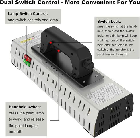 مصباح معالجة الطلاء بالأشعة تحت الحمراء بقدرة 2000 وات، مصباح مجفف طلاء سخان لأنظمة معالجة طلاء إصلاح جسم السيارة 110 فولت (DT-004) in Kuwait