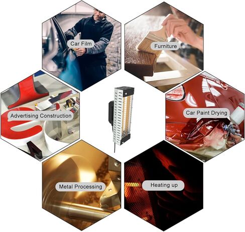 مصباح معالجة الطلاء بالأشعة تحت الحمراء بقدرة 2000 وات، مصباح مجفف طلاء سخان لأنظمة معالجة طلاء إصلاح جسم السيارة 110 فولت (DT-004) in Kuwait