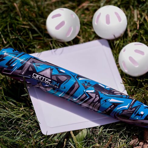 مجموعة Ortiz34 Graffiti Plastic Bat & Ball Homerun - مجموعة البيسبول في الفناء الخلفي لديفيد أورتيز للشباب والأطفال والمراهقين والبالغين in Saudi Arabia