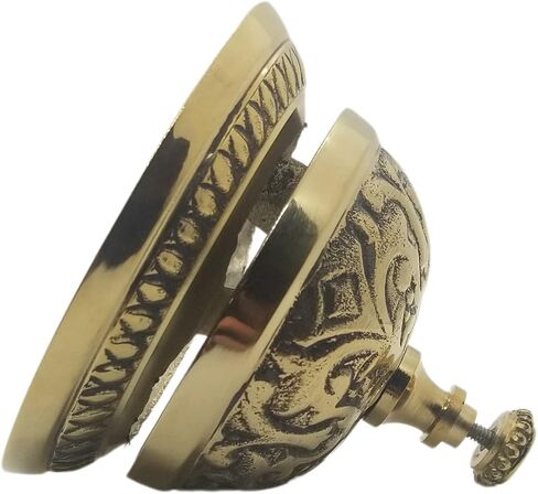 Solid Brass Victorian Style Desk Call Bell Desktop Ring Service Counter Bell Hotel Reception Bell 3 1/4"(D) 2 3/4"(H) in Saudi Arabia