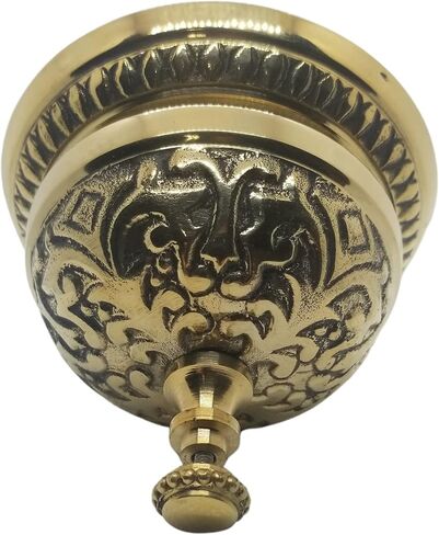 Solid Brass Victorian Style Desk Call Bell Desktop Ring Service Counter Bell Hotel Reception Bell 3 1/4"(D) 2 3/4"(H) in Saudi Arabia