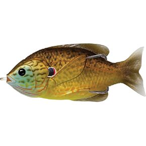 LIVE TARGET Sunfish Hollow Body Fishing Bait with Topwater Depth & #4/0 Hook, Copper Pumpkinseed, 3 1/2"