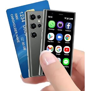 S23Pro 3G Mini Smartphone 3.0 Inch WiFi GPS RAM 2GB ROM 16GB Quad Core MTK6580 Android 8.1 Cell Phones Slim Body HD Camera Dual Sim Cute Palm Smartphone (Light Purple)