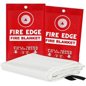 Emergency Fire Blanket, Fire Extinguisher Blanket, Fire Suppression Blanket, Flame Retardant Blanket for Home, Kitchen, School, Grill, Car, Office, Warehouse (40" x 40") (Pack of 4)