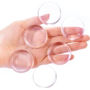Door Stopper Wall Protector - Wall Shield Bumper Guard from Door Knobs, Sturdy Self Adhesive, Soft and Transparent,Washable and Reusable Shock Absorbent Gel for Home Office (Classic Round, 6pcs)