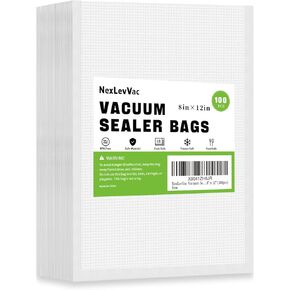 200 Quart 8x12 Inch Vacuum Sealer Bags for Food Saver,Seal a Meal Bags,Vacuum Seal Bags for Food Storage,Sous Vide,Meal Prep,Pre-cut Vacuum Seal Freezer Bags Heavy Duty Commercial Grade