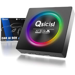 Car Streaming Box 5.0,Wireless CarPlay & Android Auto Adapter,Multimedia 4K Video,4G Cellular, 8 Core, 5G WiFi for YouTube/Netflix/Google Store,60% Performance Increase (Color (8ram+128rom) Square)