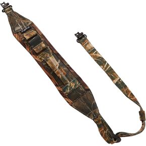 Two Point Hunting Shotgun Sling, 12ga Gun Sling with Swivels, Shell Holder, Quick-Grab Handle. Adjustable Shotgun Strap with Thumb Loop, Shotgun Accessaries for Hunting and Shooting