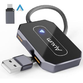 Alxum 2 in 1 Wireless CarPlay Android Auto Adapter - Convert Wired Carplay to Wireless Car Play Android Auto Dongle Switch for Cars with OEM Factory Carplay System, Support iOS 10+ and Android 12+