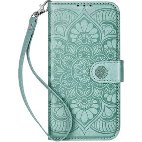 iPhone 13 Pro Wallet Case, [RFID Blocking] 3 Card Holder Stand with Credit Card Slot PU Leather Magnetic Protective Flip Cover for iPhone 13 Pro (Purple)