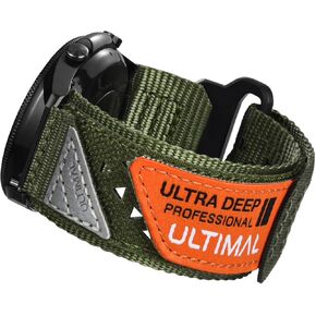 ULTIMAL Band Compatible with Samsung Galaxy Watch 7 6 44mm/ Watch 3/Classic 45mm/ Galaxy Watch 46mm/Gear S3 Frontier/Classic, 22mm Nylon Sports Strap for Men Women (Black, USA Flag)