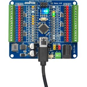 OSOYOO Nano Board with USB-C and Nano I O Shield,Breakout Board with GPIO Status LED