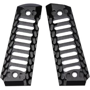 Guuun 1911 Grip Aluminum, Matte Black Oxide Finish with Hollowed Texture - Ambi Safety Cut - Includes Screws