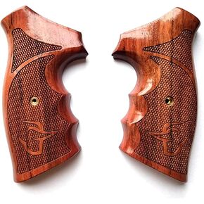 BMPL Hardwood Luxury Laser Grips Compatible with Taurus Medium/Large Frame.357 M44, 65, 66, 80, 82, 83, 96, 431, 441, 607, 608, 669 Revolver Handmade, Brown,Red