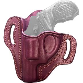 Cardini Leather Premium OWB Concealed Carry Holster for 5-Shot Revolvers, S&W J Frame, Taurus 605, 642 Airweight