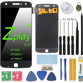 Screen Replacement for Motorola Moto Z Play Droid XT1635 XT1635-01 XT1635-02 Assembly LCD Display Touch Screen Digitizer with Tools Adhesive