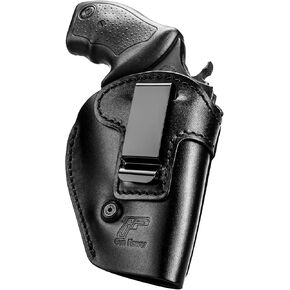 Handmade Full Grain Leather Holster, Fits Most J Frame Revolvers & Most .38 Special Revolvers Ruger LCR,S&W 442/642, Taurus, Charter, Microfiber Leather Backing for Comfort Inside Waistband Carry