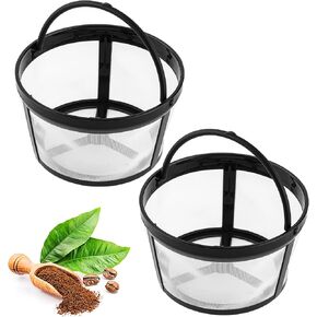 Prasacco 2 Packs Reusable Coffee Filters 4-8 Cup, Coffee Filter Basket Universal Coffee Filter Replacement Safety Nylon Mesh Reusable Coffee Filters for Mr. Coffee Makers and Brewers in Saudi Arabia