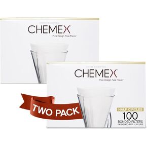 Chemex Bonded Filter - Half Moon - 100 ct - 2 Pack - Exclusive Packaging