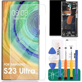 بديل محول رقمي OLED لهاتف Samsung S23 Ultra LCD لشاشة عرض Samsung S23 Ultra 5g لمجموعات إصلاح شاشة اللمس Samsung SM-S918 مع إطار أسود (مع وظيفة بصمة الإصبع)