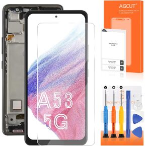 TFT for Samsung Galaxy A53 5G Screen Replacement for Samsung A53 5G LCD Display SM-A536U Screen Replacement A536E LCD Digitizer Touch Assembly with Frame +Installation Video(No Fingerprint)
