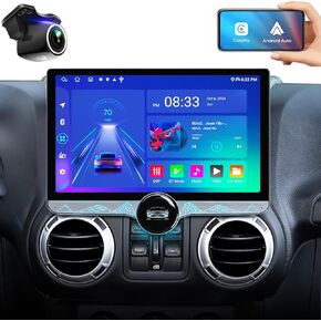 Android 13.0 Car Radio for Jeep Wrangler Dodge Ram 1500/2500/3500 Grand Caravan,11.5" Single Knob 2K Touch Screen,4G+64G with Wireless CarPlay,Android Auto,AM/FM Stereo,5G WiFi,DSP,Exhaust Fan,SWC