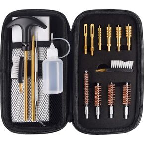 Handgun Cleaning Kit for.22.357.38,9mm.40.45 Caliber Pistol,with Bronze Bore Brush and Brass Jag Adapter and Portable Case
