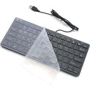 Mini Wired Keyboard(Korean-English) Light Portable 78 Keys Small USB Multimedia Desktop, Computer, Laptop, Windows 7/8/10, Keyboard Protection Skin Included, Black