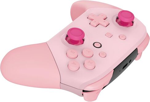 eXtremeRate Faceplate Backplate Handles Cover, Cherry Blossoms Pink & Puffy Pink Octagonal Gated Sticks Design DIY Replacement Grip Housing Shell for Nintendo Switch Pro Controller - No Controller in Saudi Arabia