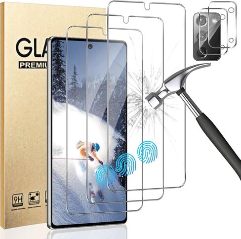 3 Pack Galaxy Note 20 Tempered Glass Screen Protector, 2Pakc Camera Lens Film 9H Hardness Fulll Coverage Case Friendly Compatible with UltraSonic Fingerprint For Samsung Galaxy Note 20(6.7 Inch) in Saudi Arabia