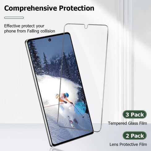 3 Pack Galaxy Note 20 Tempered Glass Screen Protector, 2Pakc Camera Lens Film 9H Hardness Fulll Coverage Case Friendly Compatible with UltraSonic Fingerprint For Samsung Galaxy Note 20(6.7 Inch) in Saudi Arabia