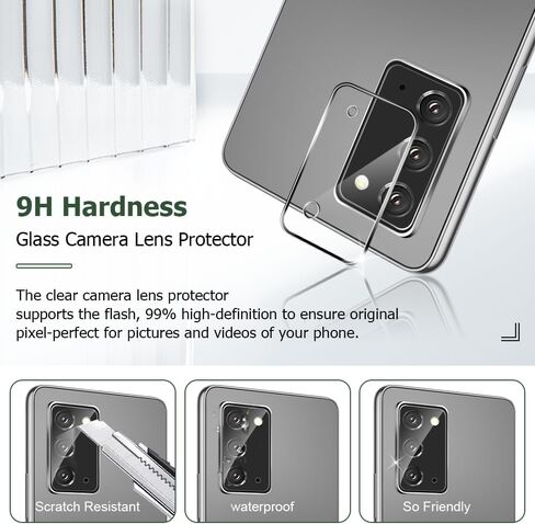 3 Pack Galaxy Note 20 Tempered Glass Screen Protector, 2Pakc Camera Lens Film 9H Hardness Fulll Coverage Case Friendly Compatible with UltraSonic Fingerprint For Samsung Galaxy Note 20(6.7 Inch) in Saudi Arabia