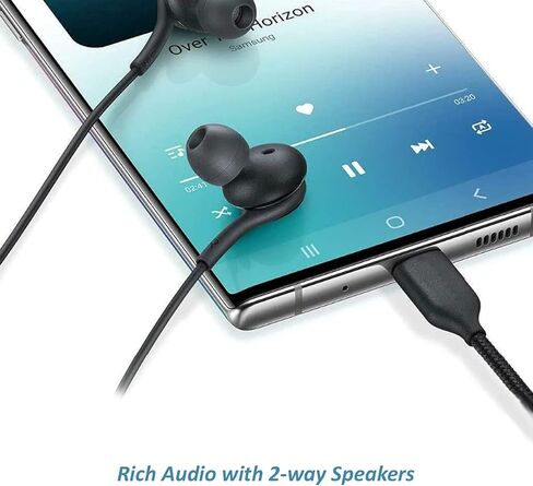 2 Pack Headphones Galaxy Earbuds for Samsung usbc Earphones USB c with mic Type c Ear Buds Wired audiofonos S25 S24 S23 S22 S21 s20 fe Note 90 Plus s21+ Folding Z Wired Original Black in Saudi Arabia