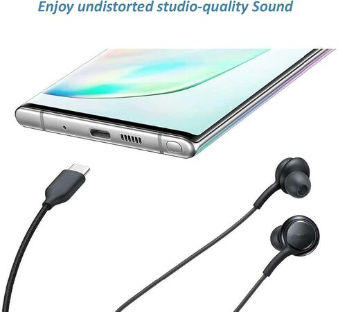 2 Pack Headphones Galaxy Earbuds for Samsung usbc Earphones USB c with mic Type c Ear Buds Wired audiofonos S25 S24 S23 S22 S21 s20 fe Note 90 Plus s21+ Folding Z Wired Original Black in Saudi Arabia