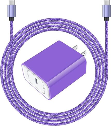 شاحن من النوع C شحن سريع لهاتف Samsung Galaxy S24/S23/S22 Ultra/S21 FE/S20 Z Flip 5 4 3 A16 A06 A25 A35 A55 A15 A54 A14 A23 A53 A13 A02S A12 A32، كتلة شاحن حائط USB C 20 واط + 6FT نوع C إلى كابل سي in Kuwait