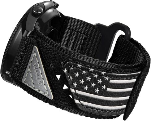 ULTIMAL Band Compatible with Samsung Galaxy Watch 7 6 44mm/ Watch 3/Classic 45mm/ Galaxy Watch 46mm/Gear S3 Frontier/Classic, 22mm Nylon Sports Strap for Men Women (Black, USA Flag) in Saudi Arabia