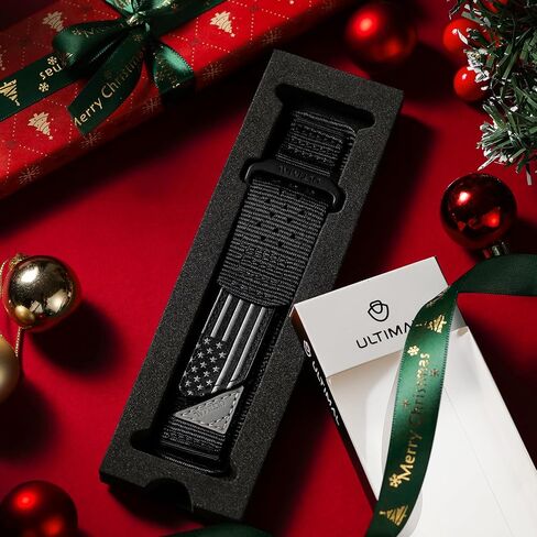 ULTIMAL Band Compatible with Samsung Galaxy Watch 7 6 44mm/ Watch 3/Classic 45mm/ Galaxy Watch 46mm/Gear S3 Frontier/Classic, 22mm Nylon Sports Strap for Men Women (Black, USA Flag) in Saudi Arabia