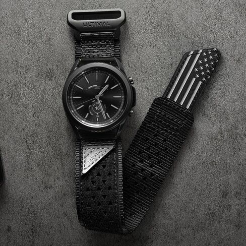 ULTIMAL Band Compatible with Samsung Galaxy Watch 7 6 44mm/ Watch 3/Classic 45mm/ Galaxy Watch 46mm/Gear S3 Frontier/Classic, 22mm Nylon Sports Strap for Men Women (Black, USA Flag) in Saudi Arabia