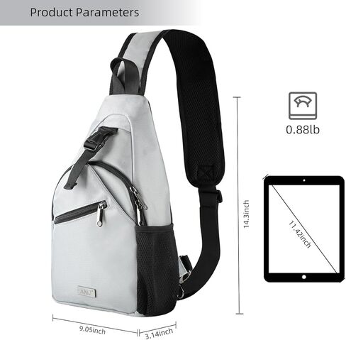 AMJ Crossbody Sling Bag Men Women, Casual Shoulder Backpack, Chest Daypack Satchel for Hiking Travel in Saudi Arabia