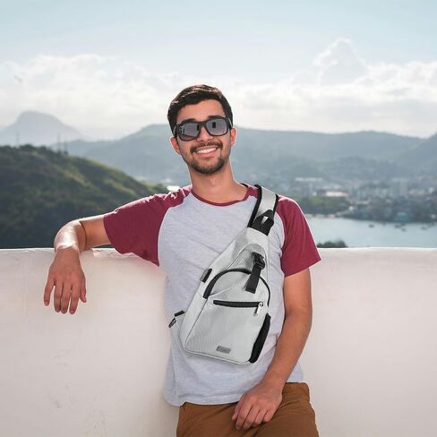 AMJ Crossbody Sling Bag Men Women, Casual Shoulder Backpack, Chest Daypack Satchel for Hiking Travel in Saudi Arabia