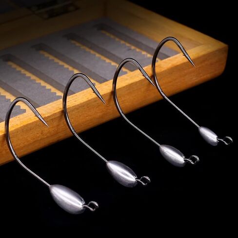 XFISHMAN-Tube-Jig-Heads-for-Bass-Fishing-Tube-Bait-Hooks 1/16oz 1/8oz 3/16oz 1/4oz (12-Pack) in Kuwait