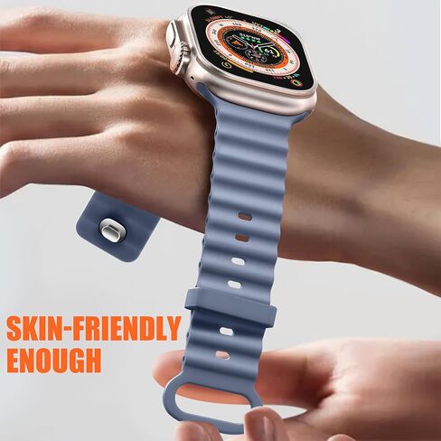 4 عبوات من أحزمة المحيط متوافقة مع Apple Watch Ultra Band 49mm 45mm 44mm 42mm للرجال والنساء، أشرطة سيليكون ناعمة رياضية متينة بديلة للساعة الذكية IWatch Ultra Ultra 2 Series 9 8 7 6 5 4 3 2 SE in Kuwait
