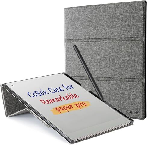 CoBak Case for Remarkable Paper Pro-with Pen Holder, Nib Storage, Ergonomic Design for Enhanced Writing Comfort - The Perfect Choice for Remarkable Paper Pro Case with Pen Holder, Gray in Kuwait